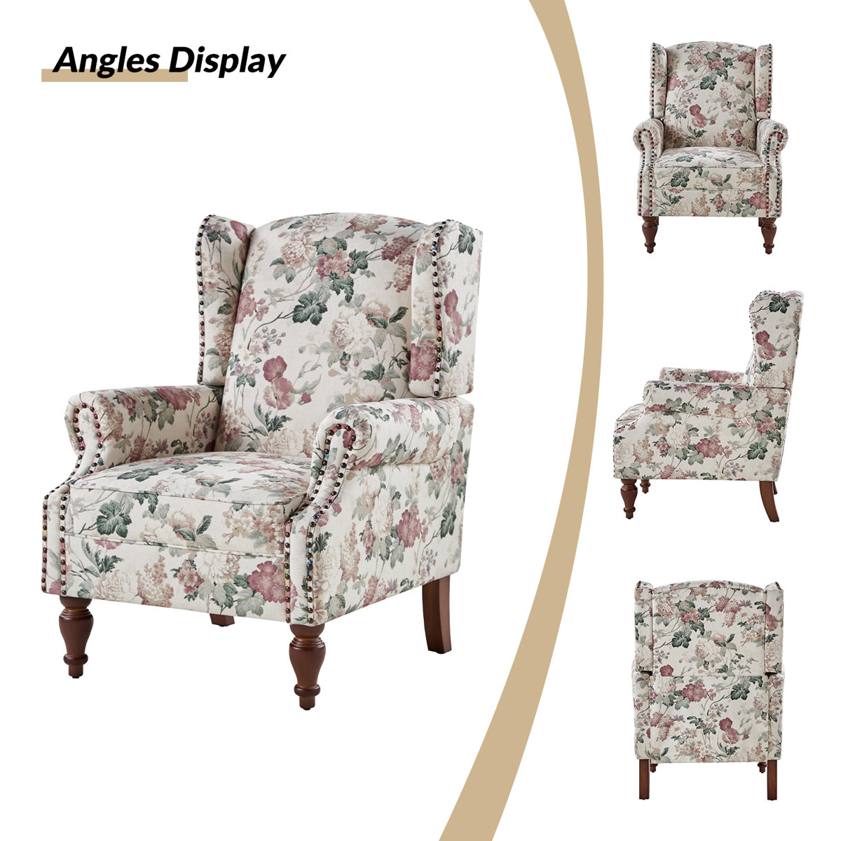 Anndi Upholstered Wingback Accent Chair